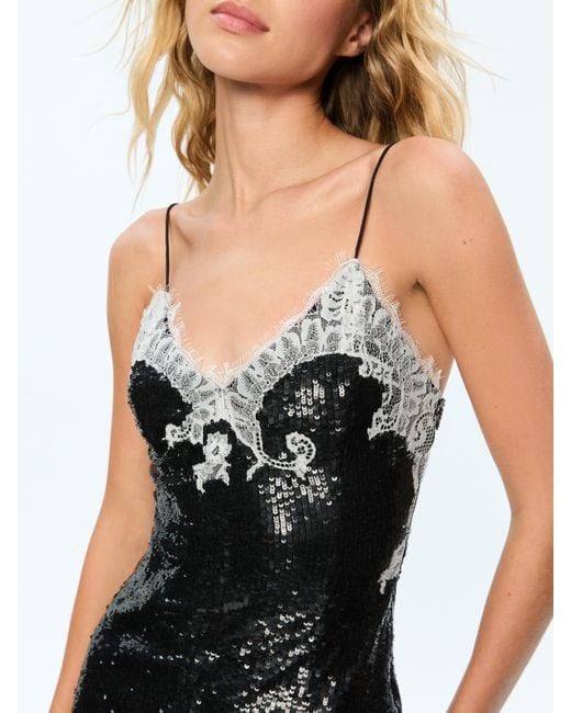 alice olivia black sequin dress Alice + Olivia Black Sequin Sheer Back Cocktail Dress Sz 6