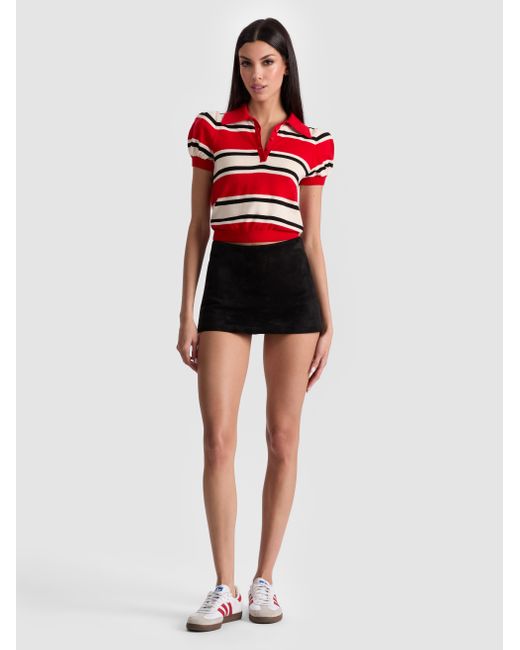 Alice + Olivia Red Ramona Striped Pullover