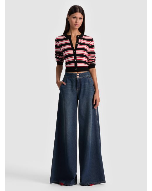 Alice + Olivia Blue Dollie Cashmere Cardigan