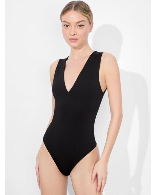 Alice + Olivia Black Olea Bodysuit