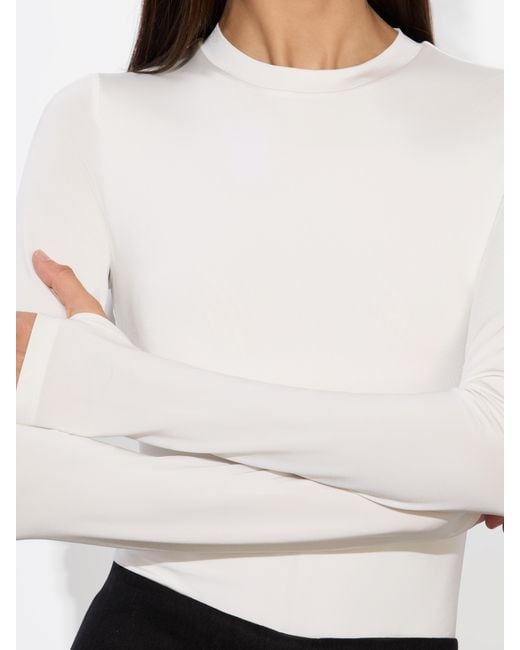 Alice + Olivia White Olea Long Sleeve Bodysuit