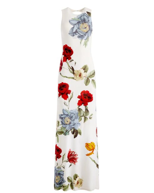 Alice + Olivia White Delora Open Back Maxi Dress