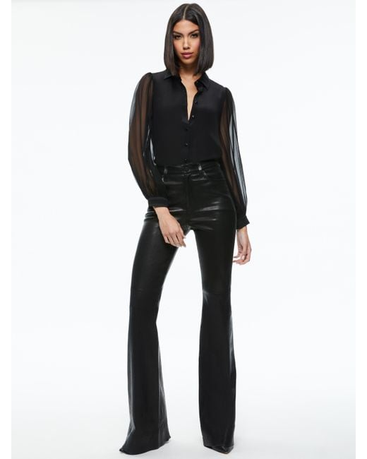 Alice + Olivia Black Roanne Button Down