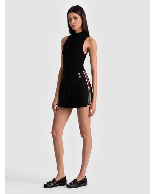 Alice + Olivia Black Noah Skort With Side Stripe