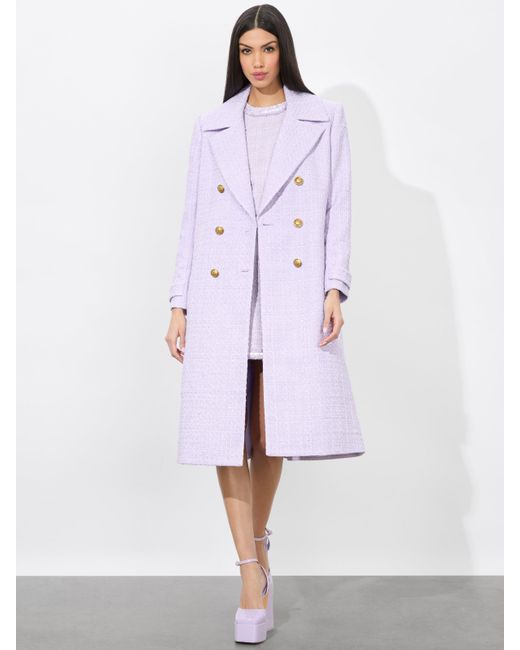 Alice + Olivia White Nicholas Double Breasted Coat
