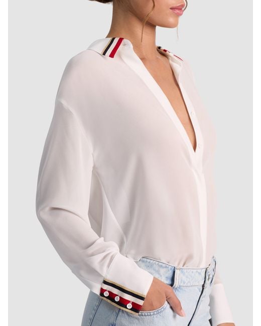 Alice + Olivia White Dimitra Oversized Button Down