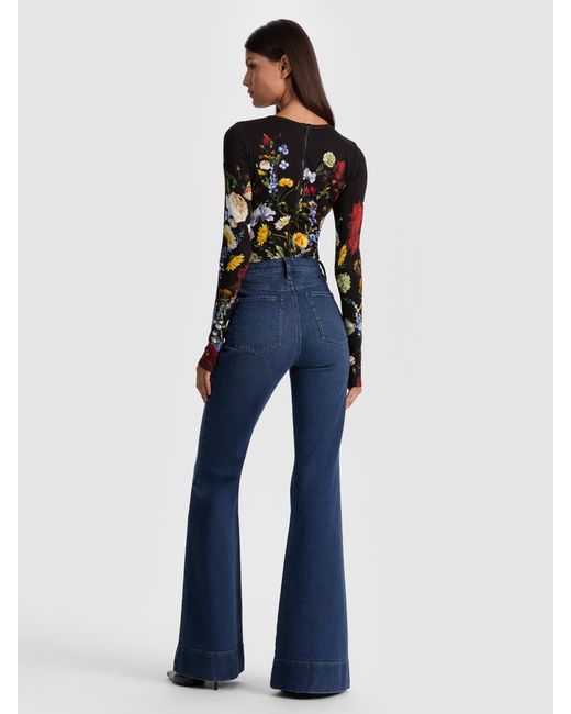 Alice + Olivia Multicolor Olea Long Sleeve Bodysuit