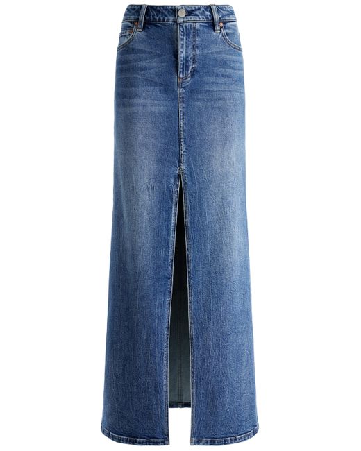 Alice + Olivia Blue Rye Denim Maxi Skirt