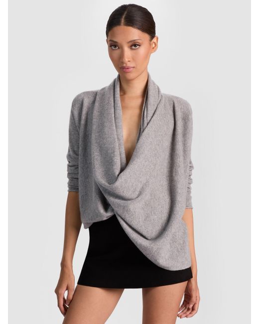 Alice + Olivia Gray Jules Draped Pullover
