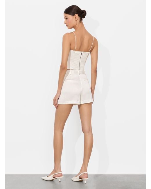 Alice + Olivia White Simon Pleated Short