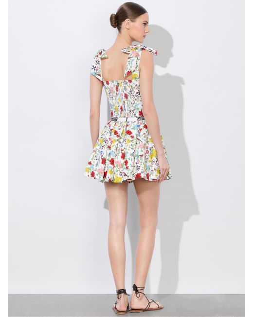 Alice + Olivia White Clara Bow Strap Bustier