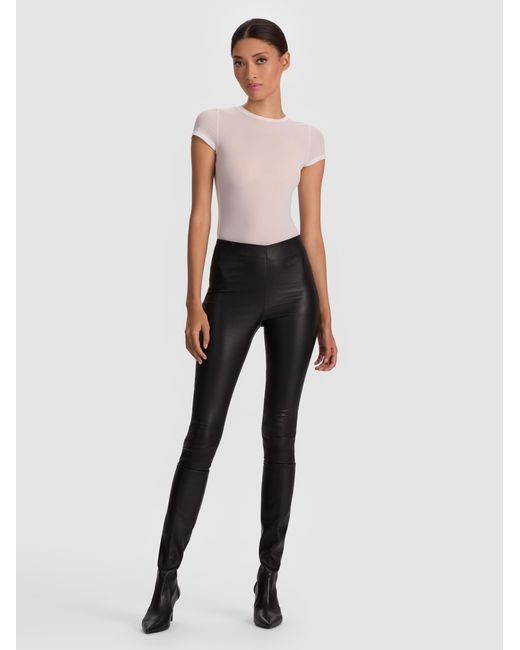 Alice + Olivia Black Lennox Leather Legging