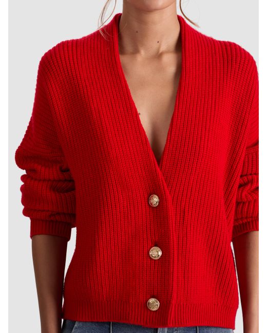 Alice + Olivia Red Holden Foldback Cardigan
