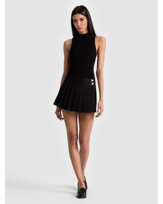 Alice + Olivia Black Noah Skort With Side Stripe