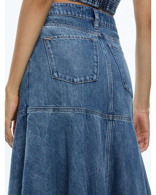Alice + Olivia Blue Donella High Low Skirt