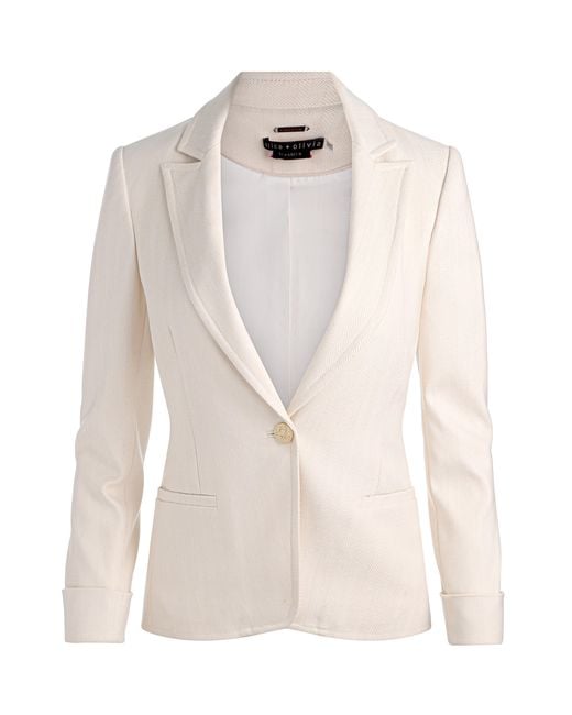 Alice + Olivia Natural Ryder Slim Blazer