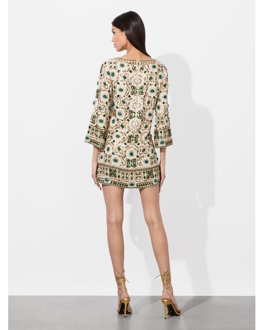 Alice + Olivia Natural Eleonora Embellished Tunic Dress