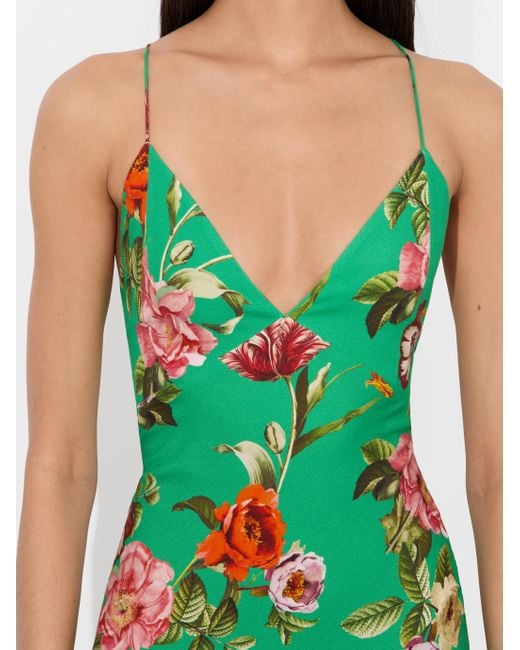 Alice + Olivia Loma Maxi Slip Dress in Green | Lyst