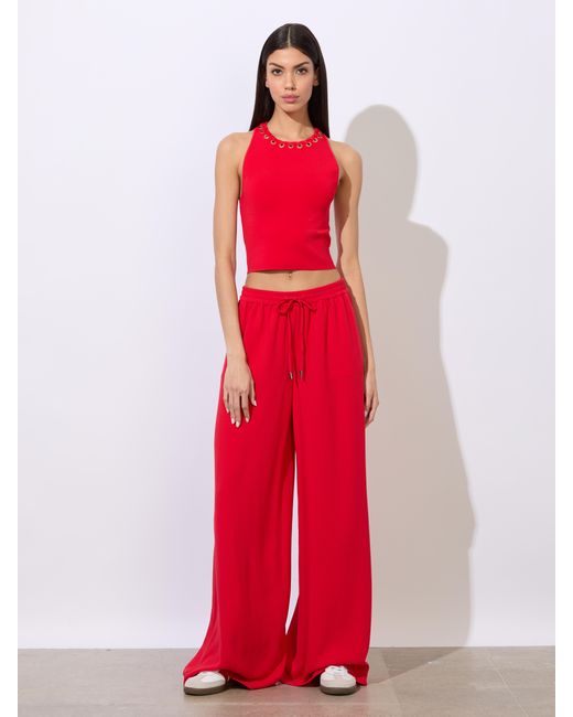 Alice + Olivia Red Ojai Wide Leg Pant