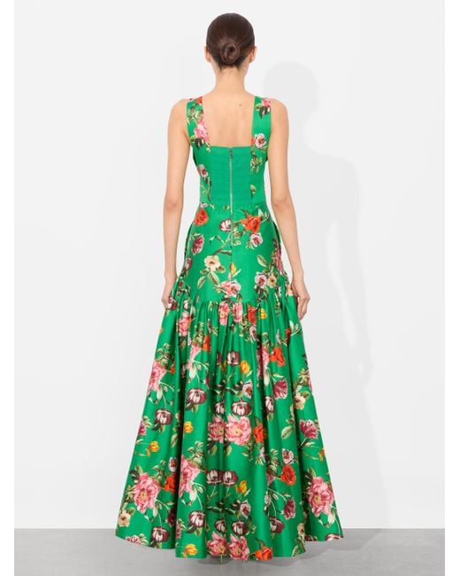 Alice + Olivia Lila Structured Maxi Dress in Green | Lyst