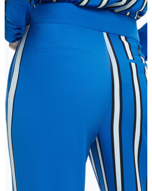 Alice + Olivia Blue Dylan High Rise Colorblock Pant