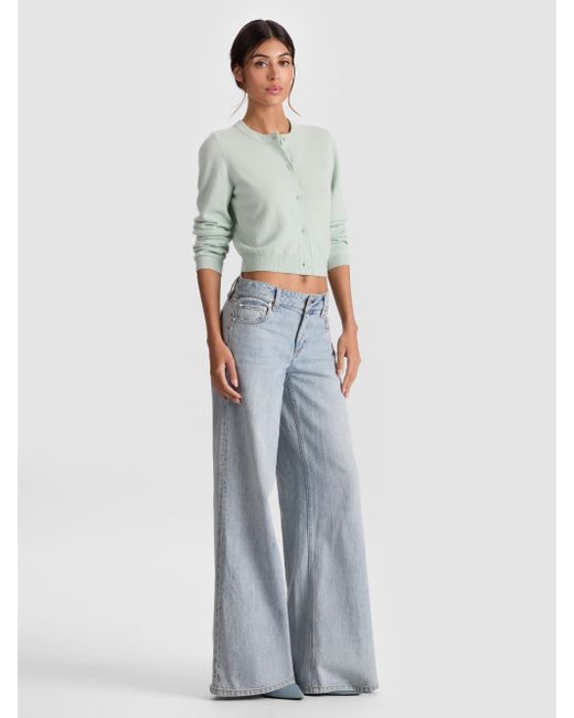 Alice + Olivia Green Dollie Cashmere Cardigan