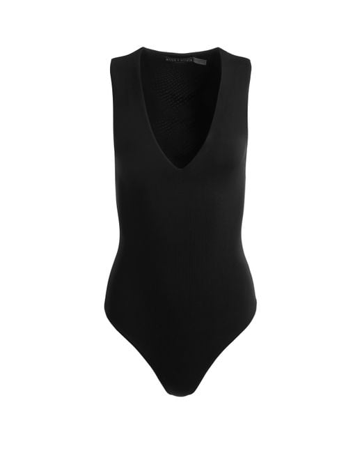 Alice + Olivia Black Olea Bodysuit