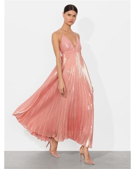 Alice + Olivia Adalyn Halter Maxi Dress in Pink | Lyst