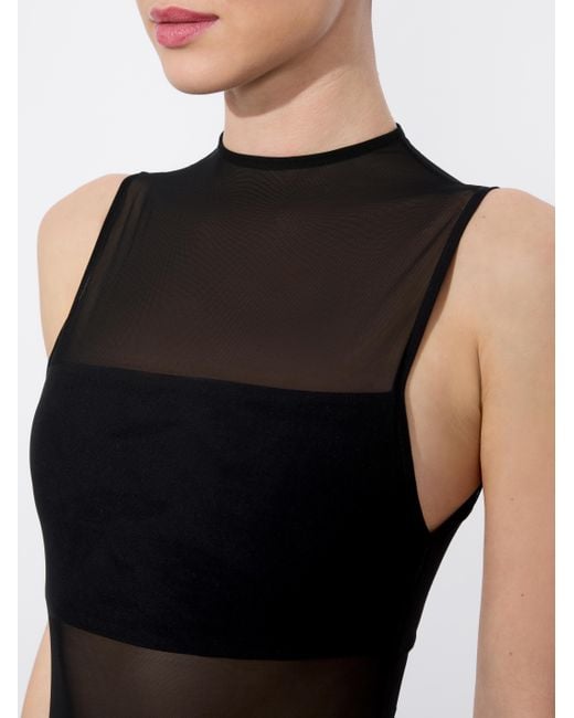 Alice + Olivia Black Bandeau Sleeveless Bodysuit
