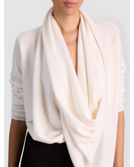 Alice + Olivia White Jules Draped Pullover
