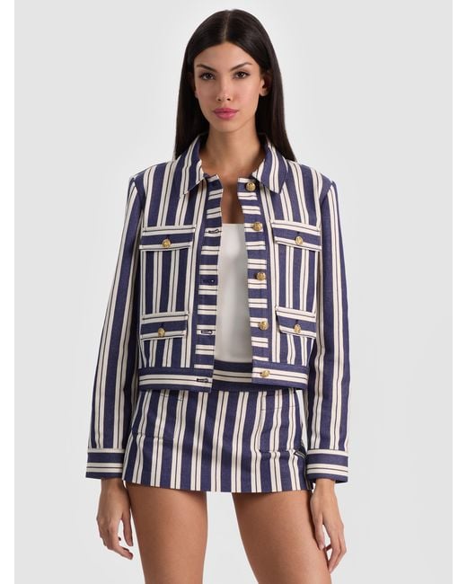 Alice + Olivia White Alex Cropped Jacket
