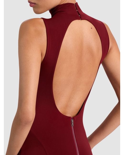Alice + Olivia Purple Augusta Open Back Maxi Dress