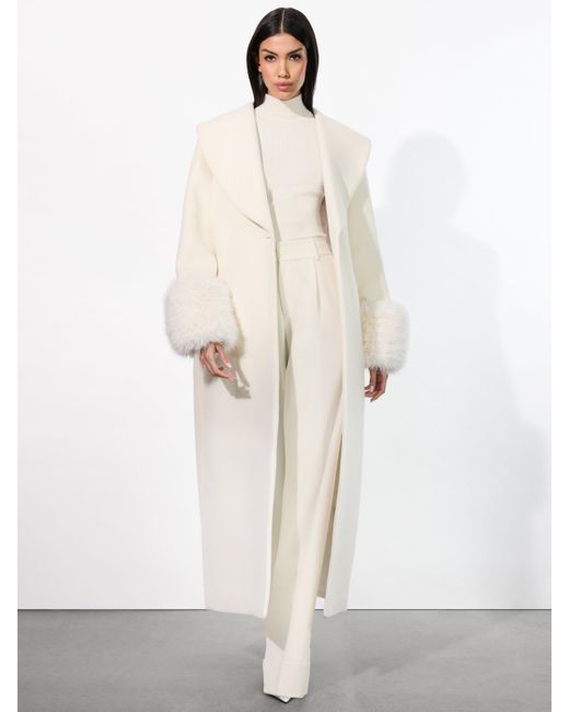 Alice + Olivia White Marcelene Maxi Coat