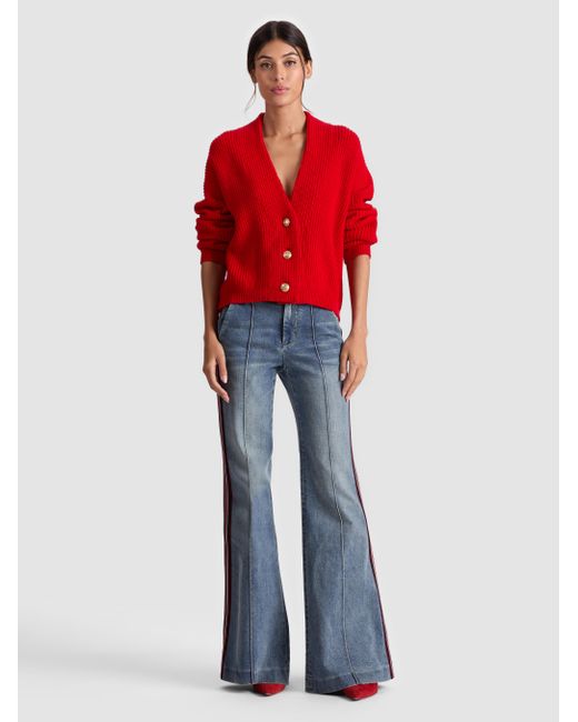 Alice + Olivia Red Holden Foldback Cardigan