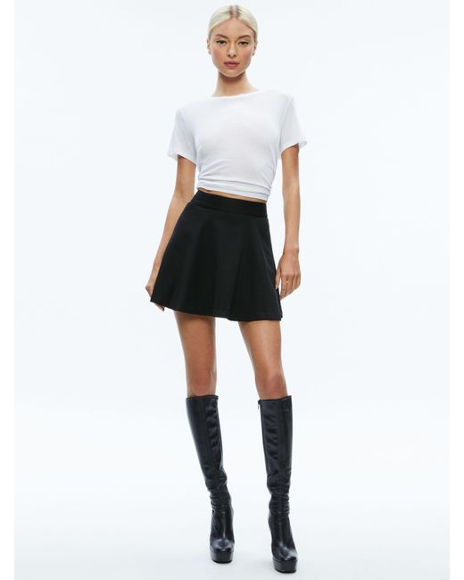 Alice + Olivia Black Malka A-line Full Mini Skirt