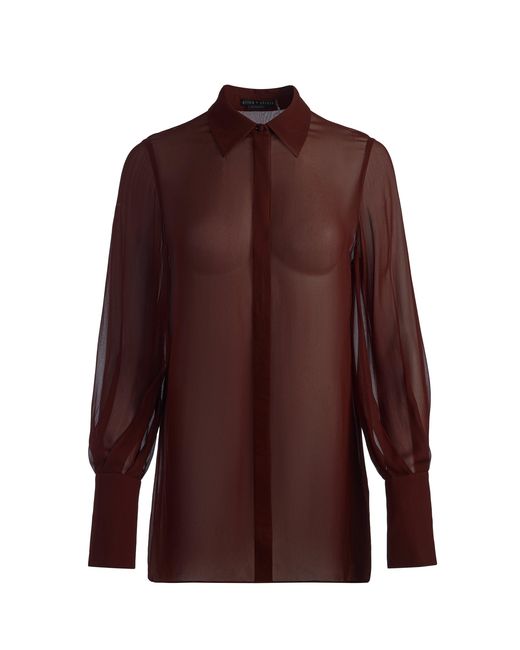 Alice + Olivia Brown Turner Button Down