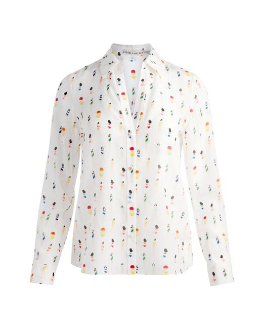 Alice + Olivia Natural Eloise Button Down Blouse
