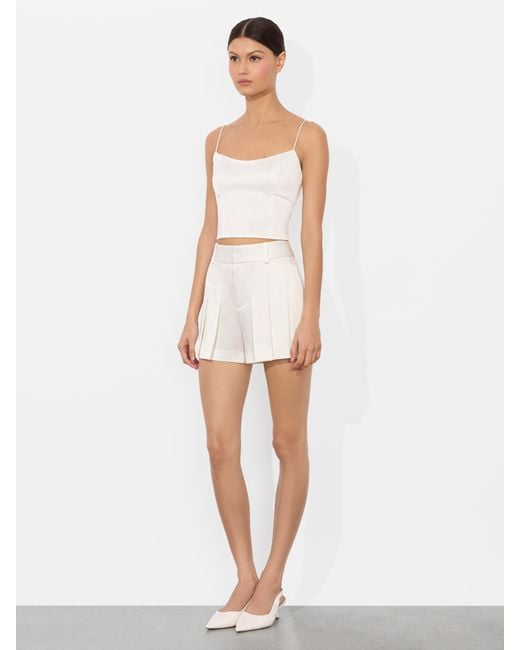 Alice + Olivia White Simon Pleated Short