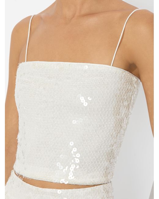 Alice + Olivia White Ceresi Embellished Top