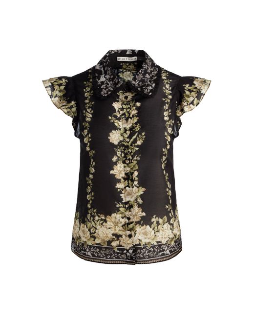 Alice + Olivia Black Martel Blouse