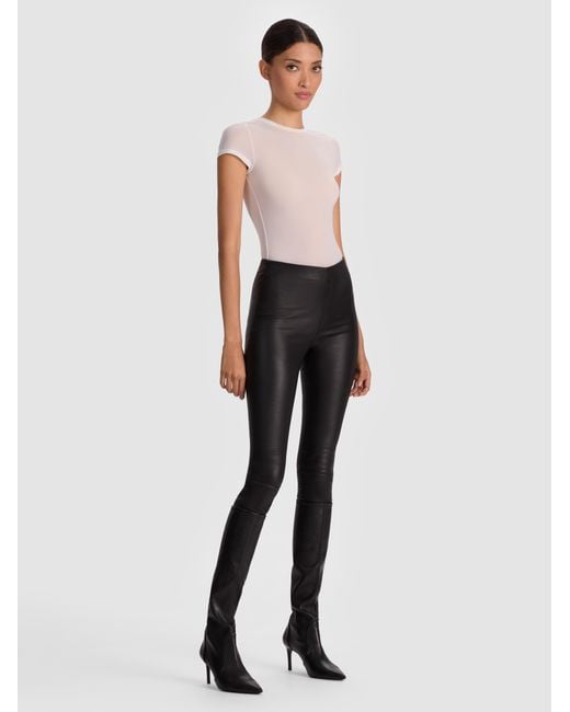 Alice + Olivia Black Lennox Leather Legging