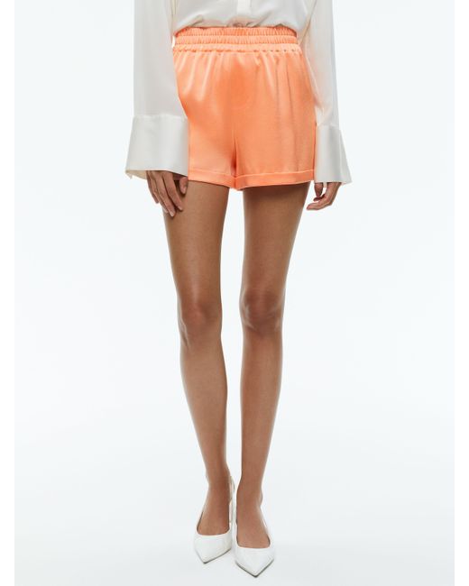 Alice + Olivia White Richie Cuffed Low Rise Boxer Short