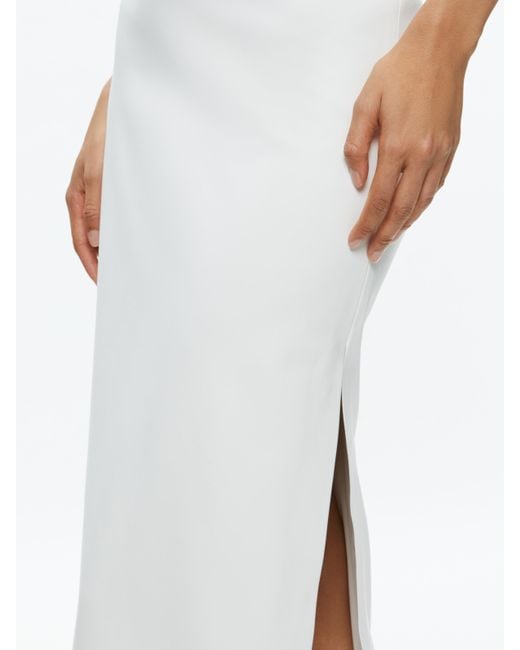 Alice + Olivia White Maeve Vegan Midi Skirt