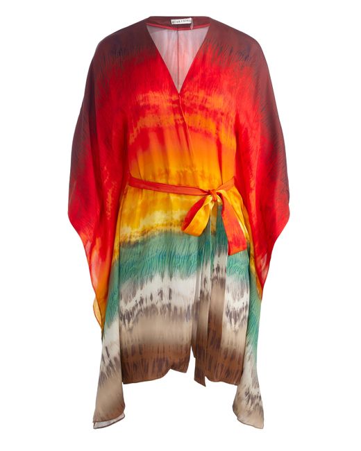 Alice + Olivia Red Marva Belted Mini Kaftan