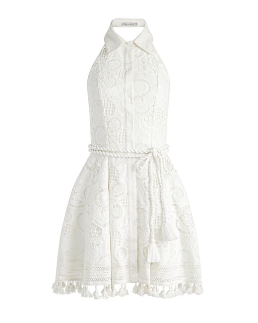 Alice + Olivia White Lucy Mini Shirt Dress