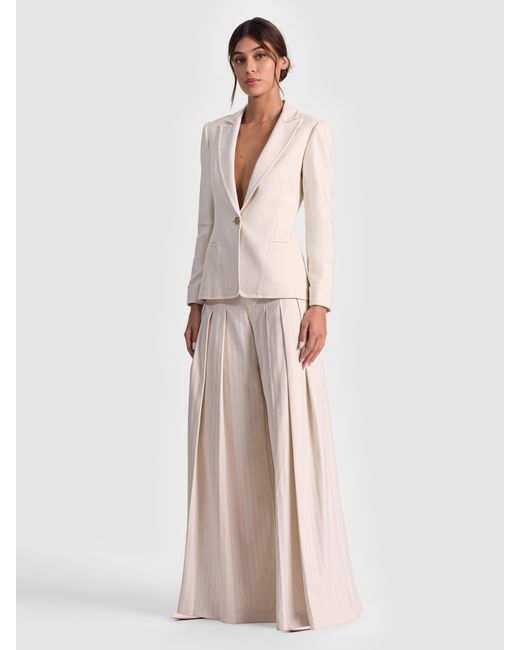 Alice + Olivia Natural Ryder Slim Blazer
