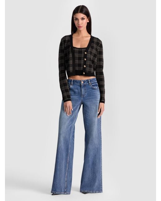 Alice + Olivia Black Grace Cashmere Cardigan