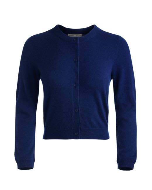 Alice + Olivia Blue Dollie Cashmere Cardigan