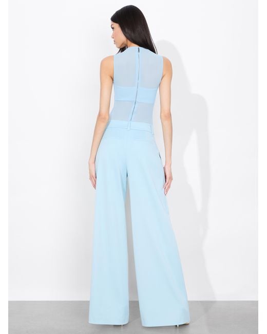 Alice + Olivia Blue Bandeau Sleeveless Bodysuit