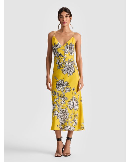 Alice + Olivia Metallic Kiro Midi Dress